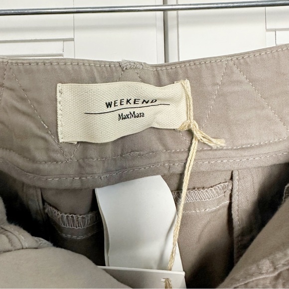 New! Max Mara Weekend Cargo Chino 3 Pants Doris 12 Khaki - Picture 6 of 10